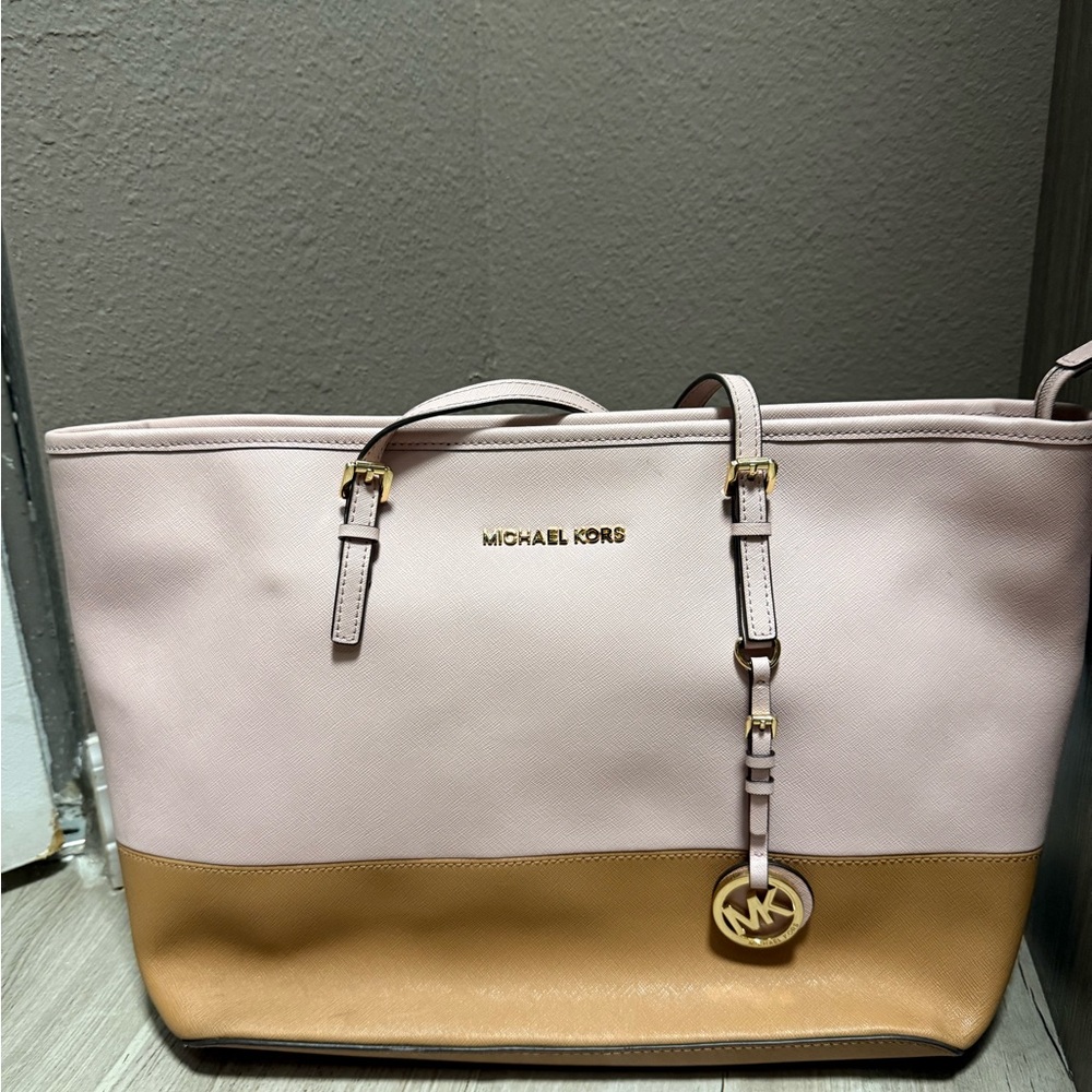 Michael Kors Blush and Tan Tote Bag